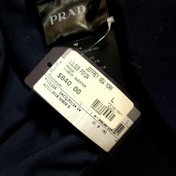 Prada FW2018 DSWT Velour Sweater - Navy Blue RRP$840 S - Picture 5 of 7